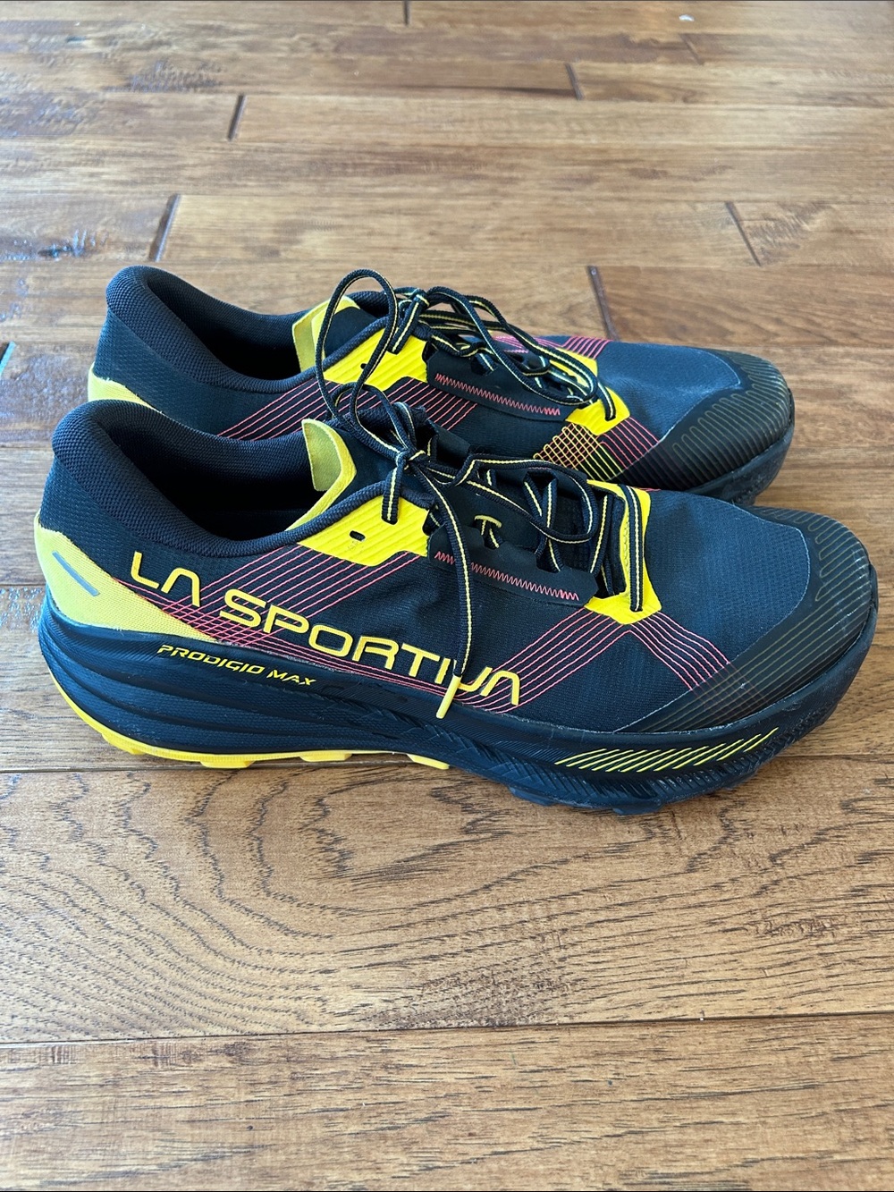 La Sportiva Prodigio Max Mountain Trail Running Shoes Black Yellow Mens Size 14